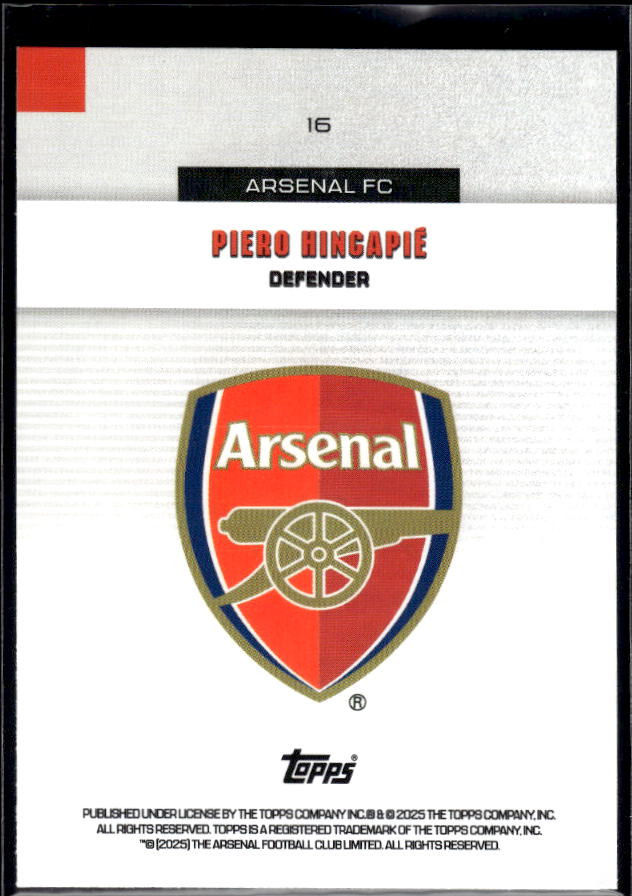 Arsenal Team Set #16 Piero Hincapie Base