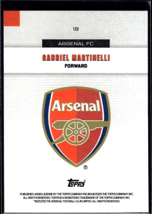 Arsenal Team Set #18 Gabriel Martinelli Base
