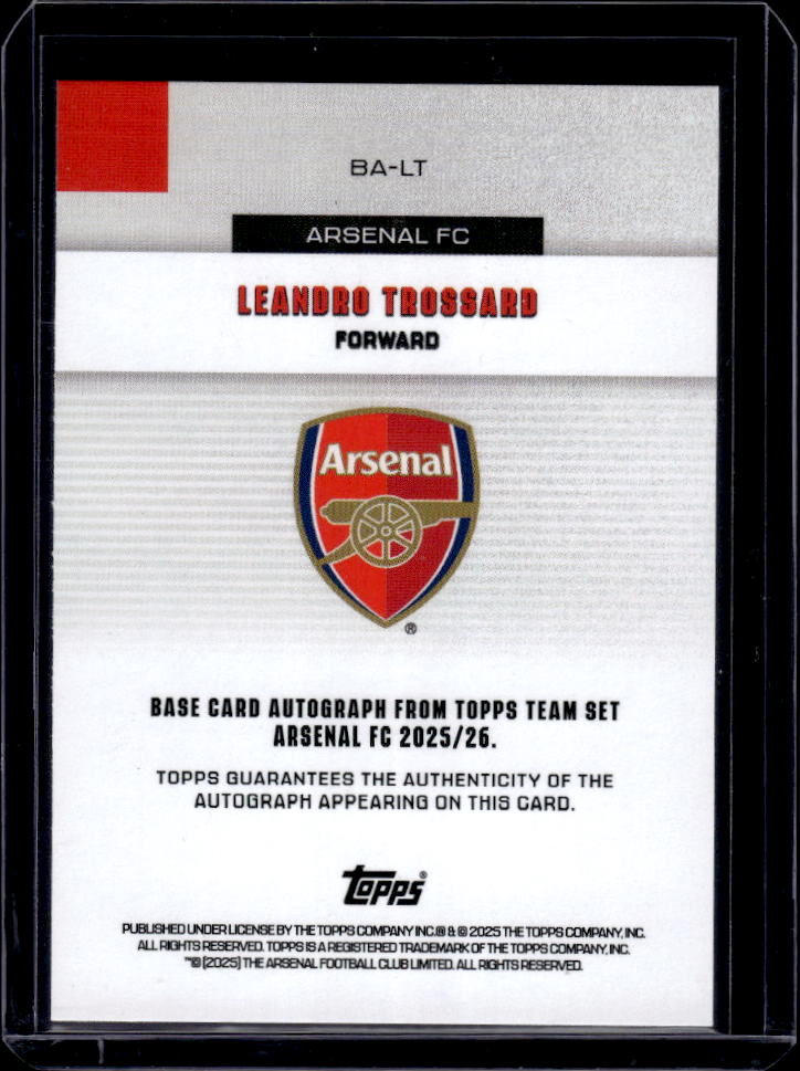 Arsenal Team Set #BL-LT Leandro Trossard Autograph /49