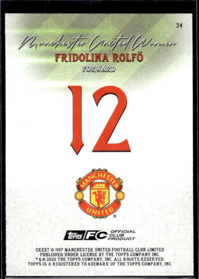 Manchester United Team Set #12 Fridolina Rolfö Pitch Pursuits