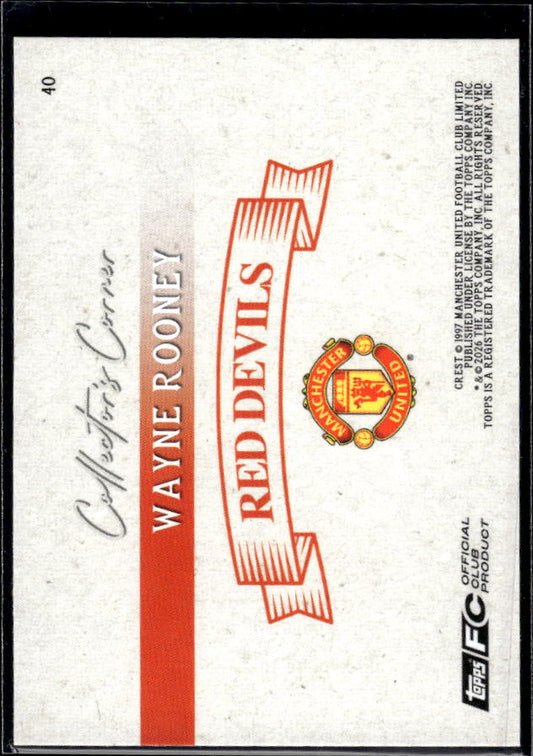 Manchester United Team Set #40 Wayne Rooney Collectors Corner