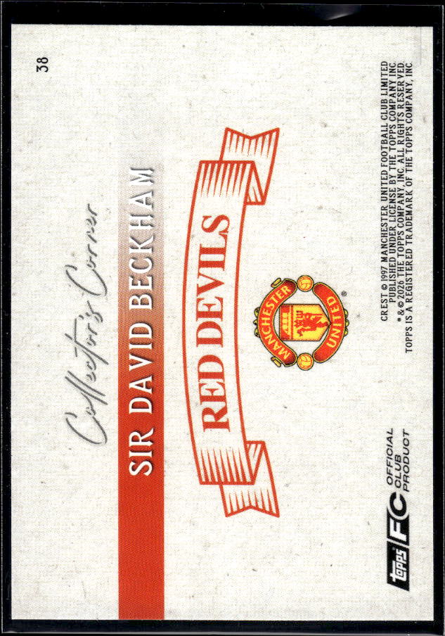 Manchester United Team Set #38 David Beckham Collectors Corner