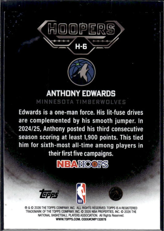 2025-26 Hoops #H-6 Anthony Edwards Hoopers
