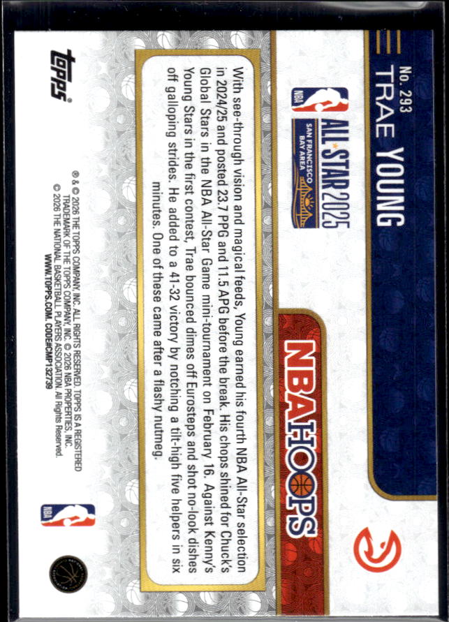 2025-26 Hoops #293 Trae Young All-Star – back