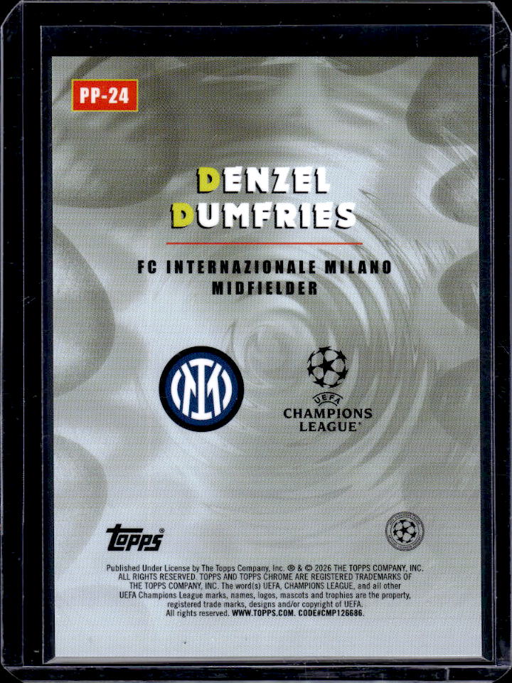 UEFA Chrome #PP-24 Denzel Dumfries Power Players /150