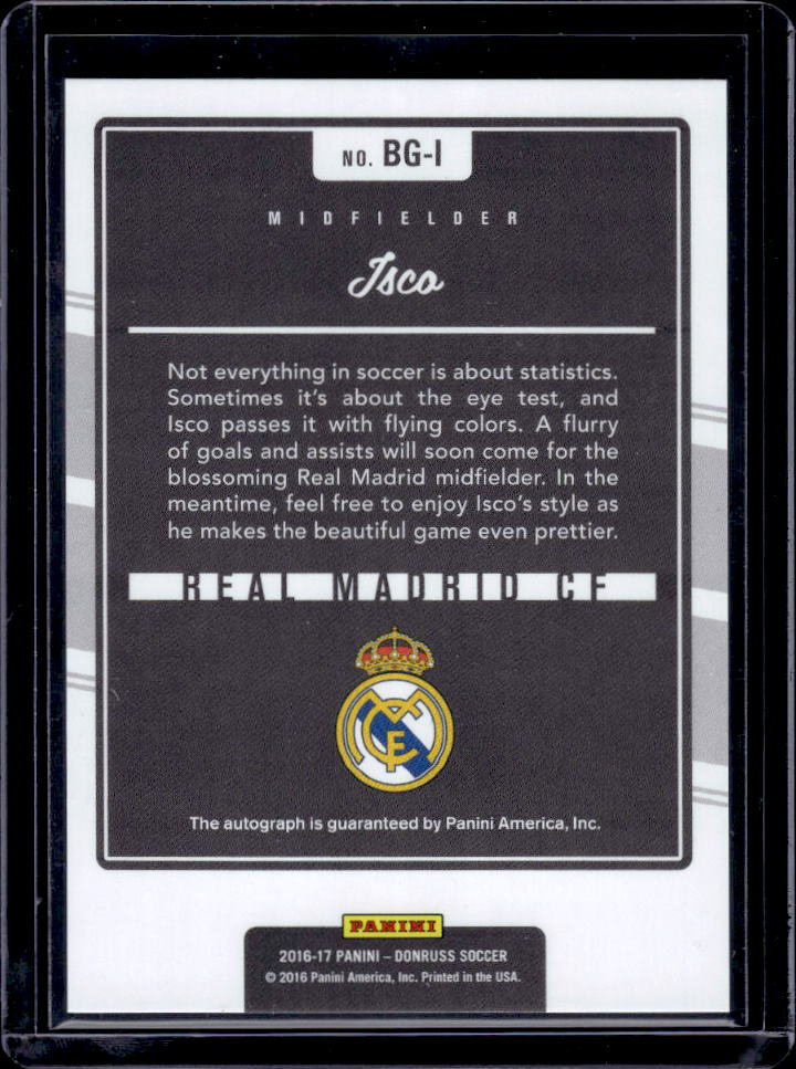 2016-17 Donruss #BG-I Isco The Beautiful Game Autographs Autograph