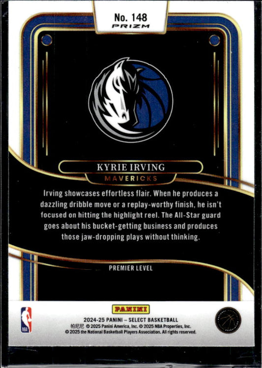 2024-25 Panini Select #148 Kyrie Irving Red Cracked Ice Prizm - baksida