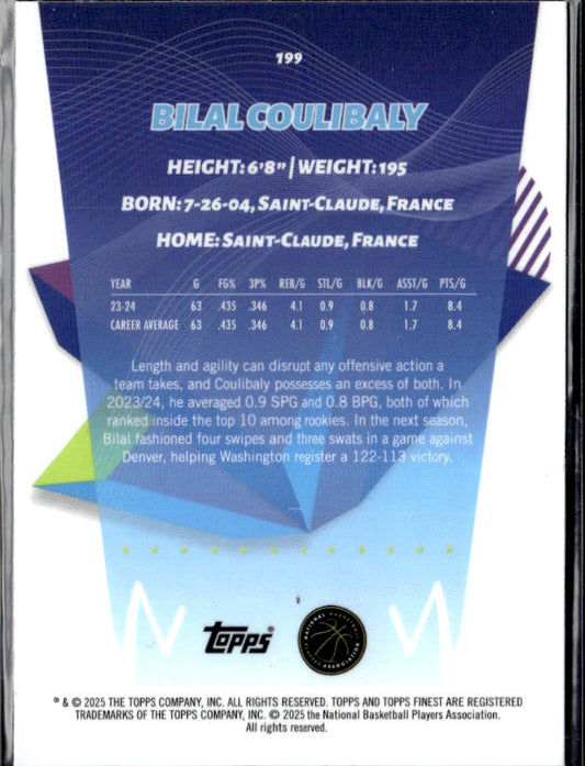 2024-25 Finest #199 Bilal Coulibaly - baksida