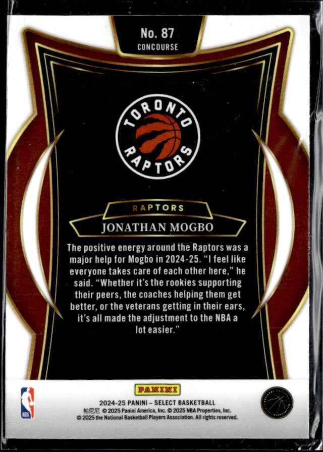 2024-25 Panini Select #87 Jonathan Mogbo Blue (Retail) - baksida