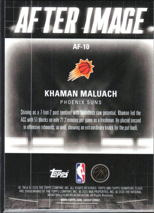 2025-26 Topps Signature Class #AF-10 Khaman Maluach After Image - baksida