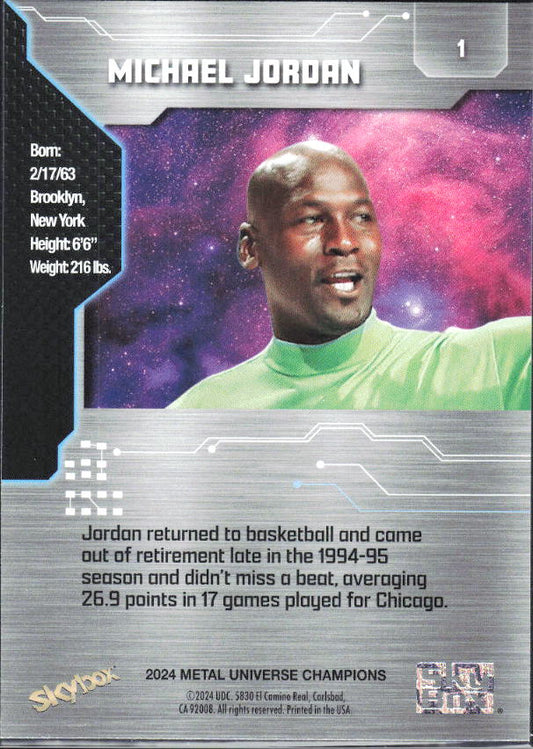 2024 SkyBox Metal Universe Champions #1 Michael Jordan - baksida