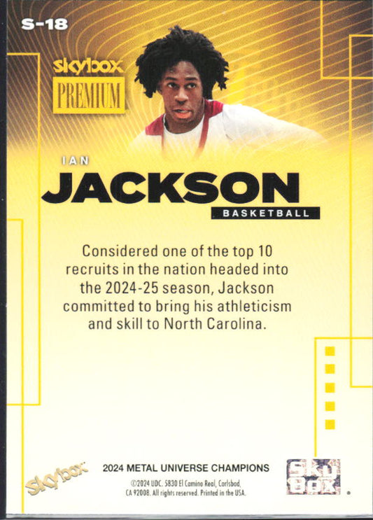 2024 SkyBox Metal Universe Champions #S-18 Ian Jackson SkyBox Premium - baksida