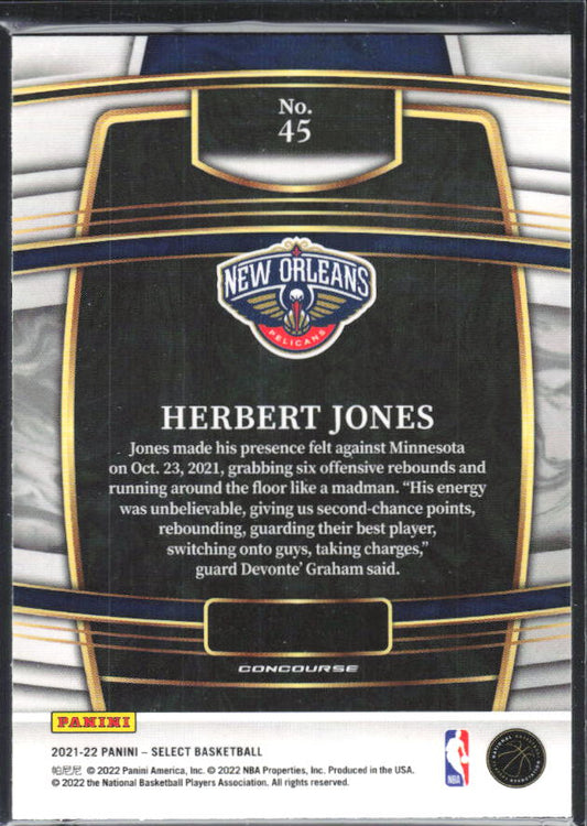 2021-22 Panini Select #45 Herbert Jones - baksida