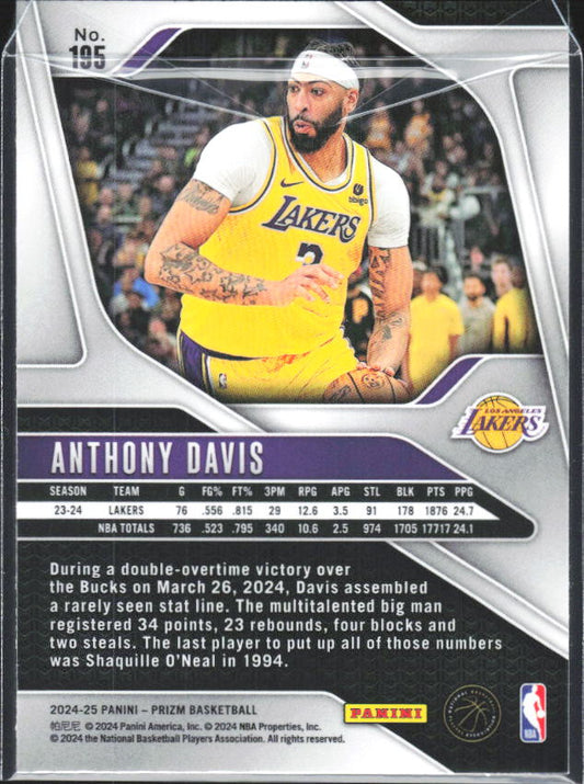 2024-25 Panini Prizm #195 Anthony Davis - baksida