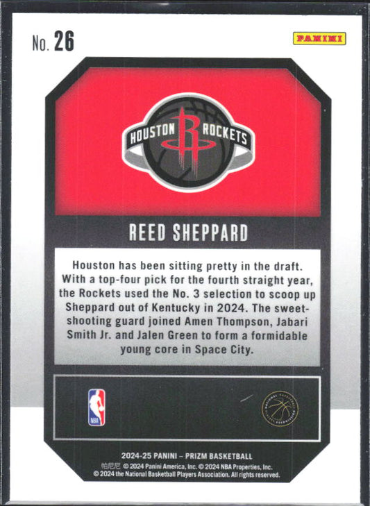 2024-25 Panini Prizm #26 Reed Sheppard Emergent - baksida