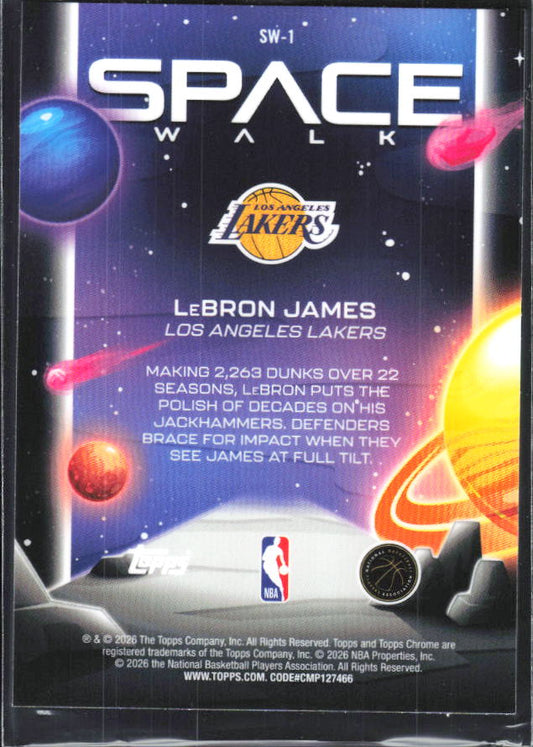 2025-26 Topps Chrome Cosmic #SW-1 LeBron James Space Walk - baksida