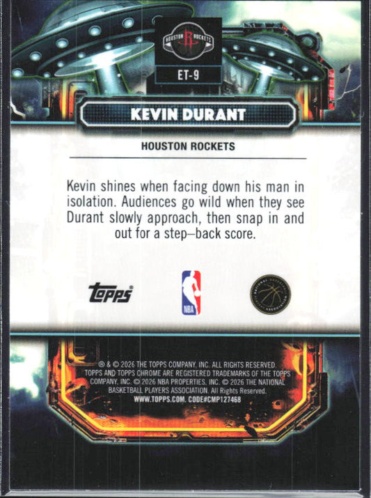 2025-26 Topps Chrome Cosmic #ET-9 Kevin Durant Extraterrestrial Talent - baksida