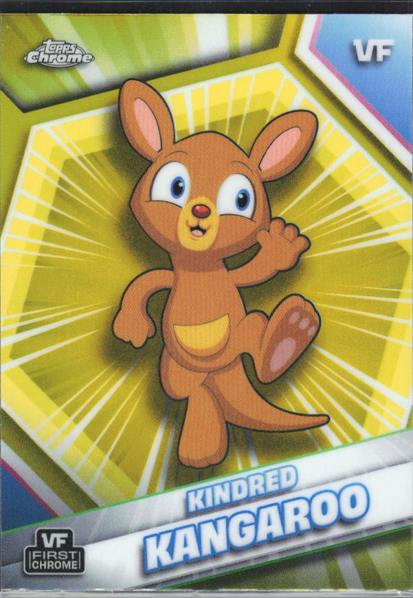 2026 Topps Chrome VeeFriends #108 Kindred Kangaroo - Yellow Refractor - framsida