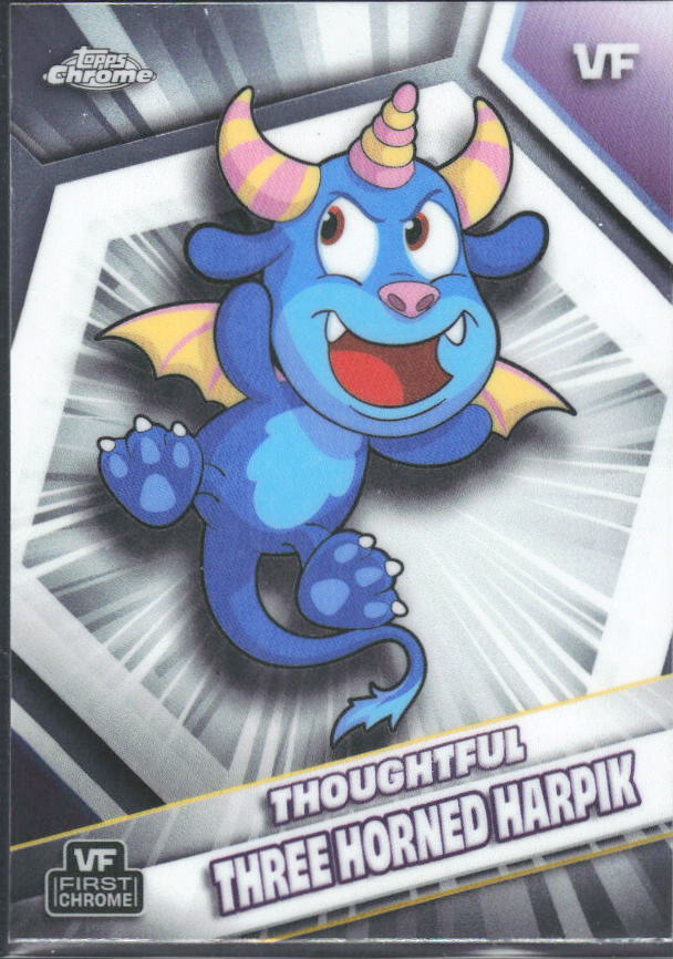2026 Topps Chrome VeeFriends #4 Thoughtful Three Horned Harpik - framsida