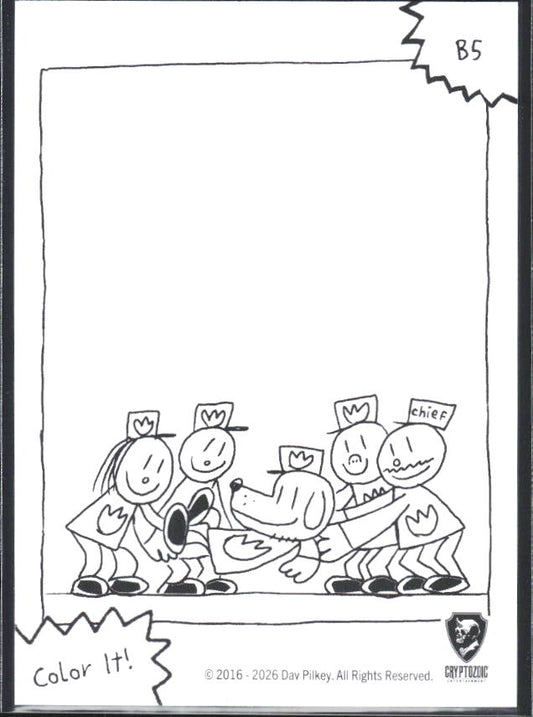 2026 Cryptozoic Dog Man Playpaks: Series 1 #B5 Jolly Good Doggy Base/Color It - baksida