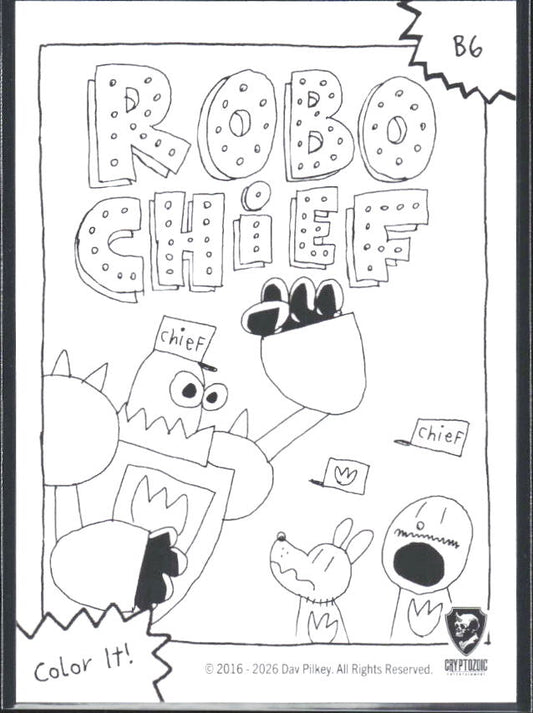 2026 Cryptozoic Dog Man Playpaks: Series 1 #B6 Robo Chief Base/Color It - baksida