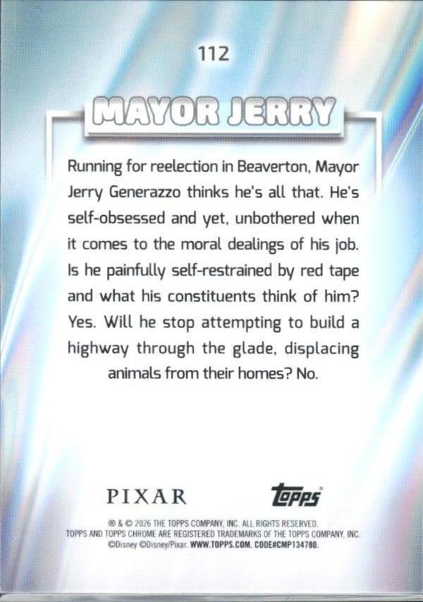2026 Topps Chrome Disney #112 Mayor Jerry