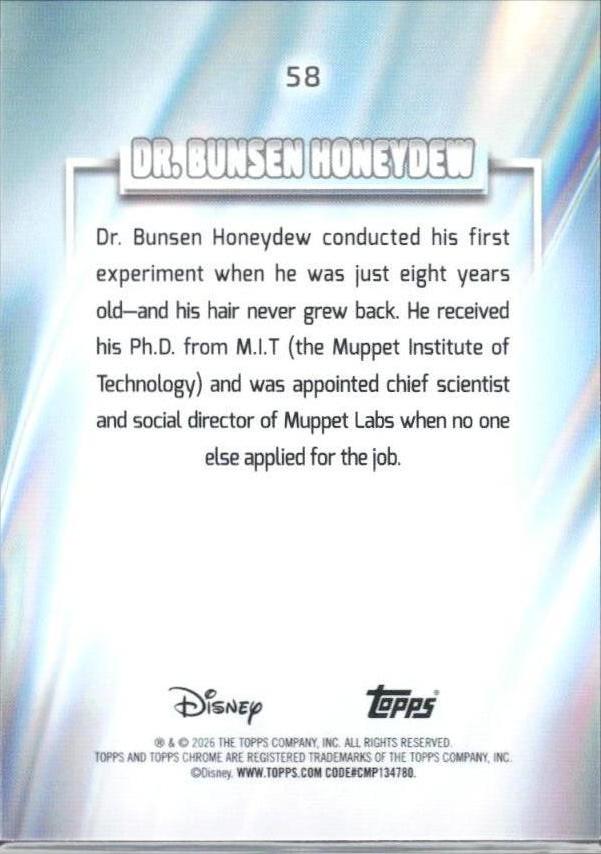 2026 Topps Chrome Disney #58 Dr. Bunsen Honeydew
