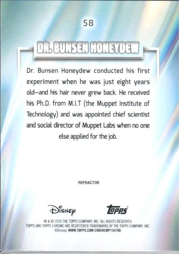 2026 Topps Chrome Disney #58 Dr. Bunsen Honeydew