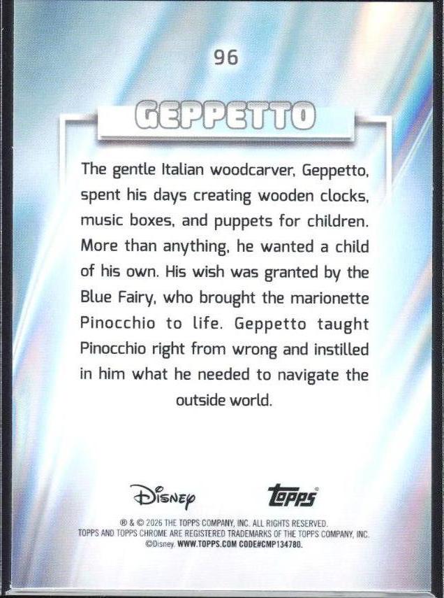 2026 Topps Chrome Disney #96 Geppetto
