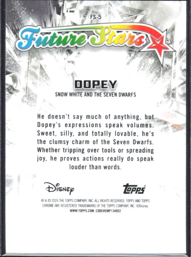 2026 Topps Chrome Disney #FS-5 Dopey