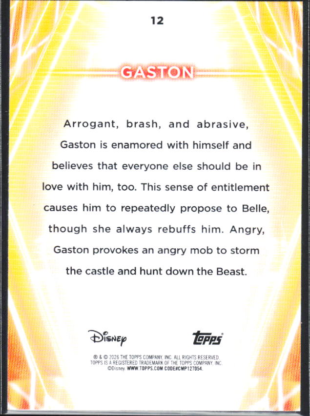 2026 Topps Disney Neon #12 Gaston