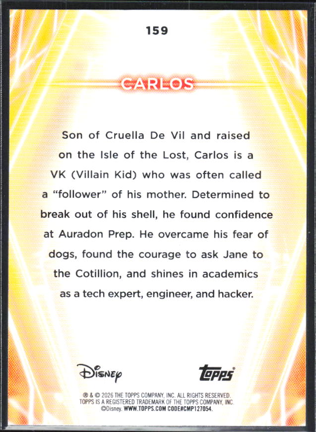 2026 Topps Disney Neon #159 Carlos