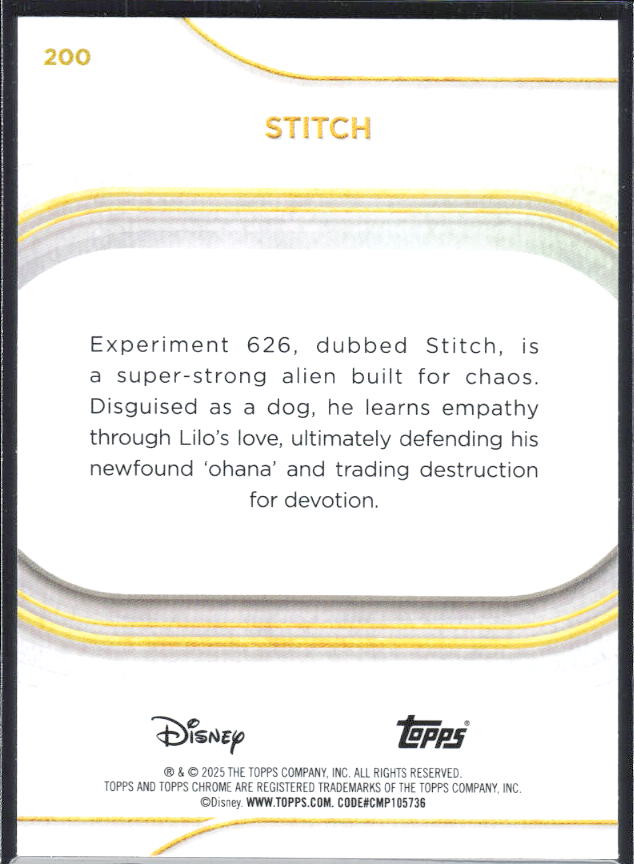 2025 Topps Chrome Disney #200 Stitch