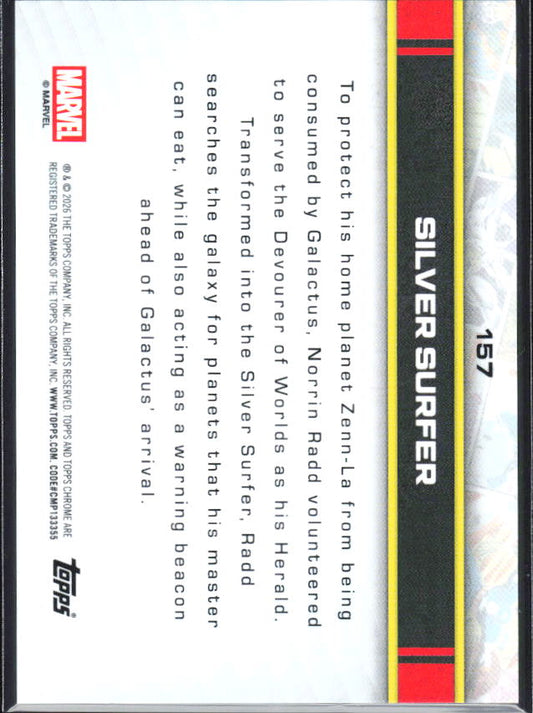 2026 Topps Chrome Marvel Comics #157 Silver Surfer - baksida
