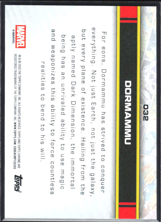 2026 Topps Chrome Marvel Comics #32 Dormammu - baksida