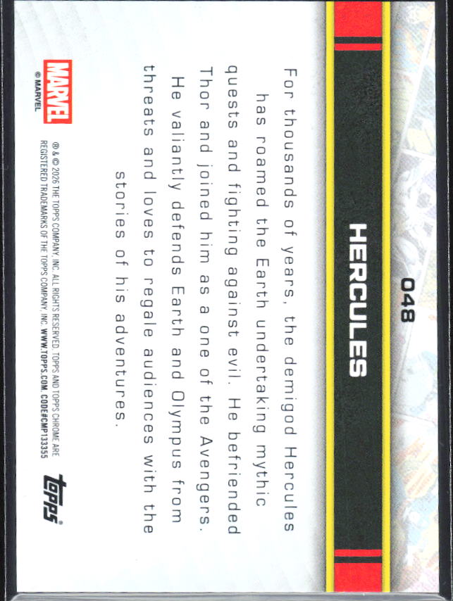 2026 Topps Chrome Marvel Comics #48 Hercules - baksida