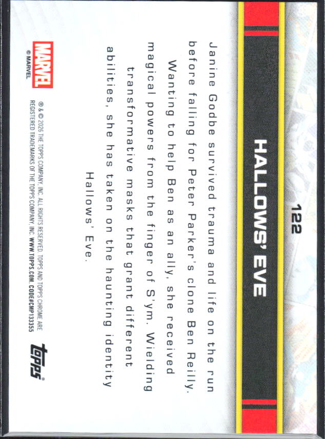 2026 Topps Chrome Marvel Comics #122 Hallows' Eve - baksida