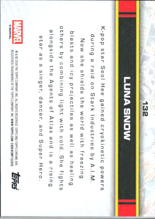 2026 Topps Chrome Marvel Comics #132 Luna Snow - baksida