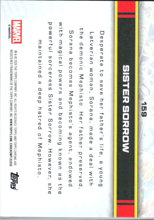 2026 Topps Chrome Marvel Comics #159 Sister Sorrow - baksida