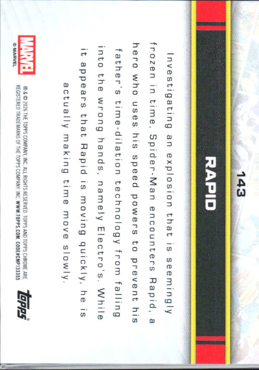 2026 Topps Chrome Marvel Comics #143 Rapid - baksida