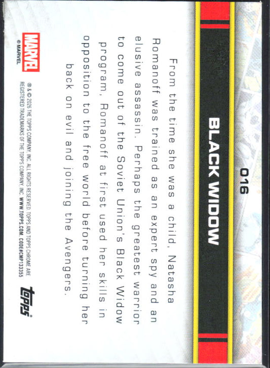 2026 Topps Chrome Marvel Comics #16 Black Widow - baksida
