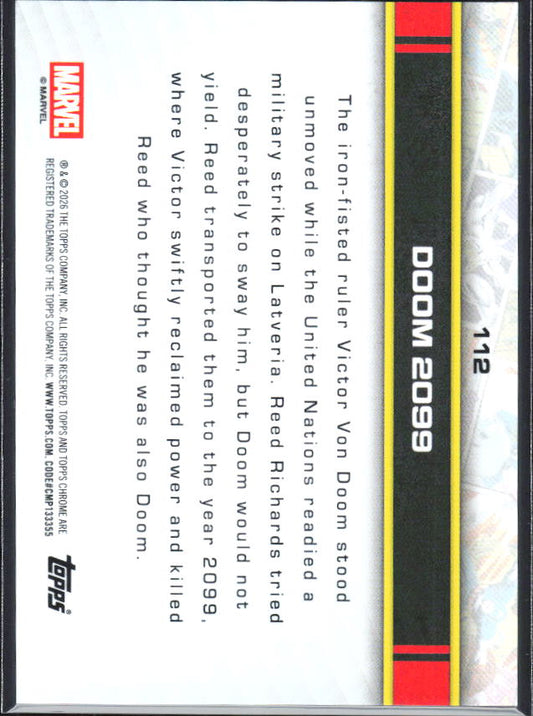2026 Topps Chrome Marvel Comics #112 Doom 2099 - baksida