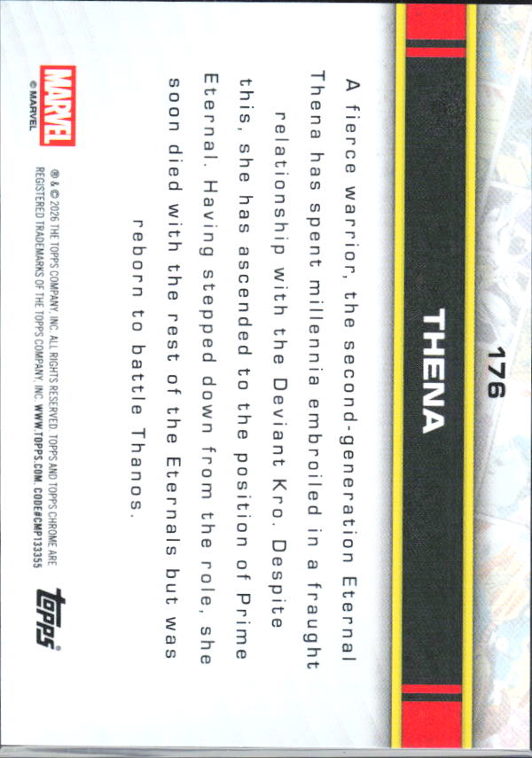 2026 Topps Chrome Marvel Comics #176 Thena - baksida