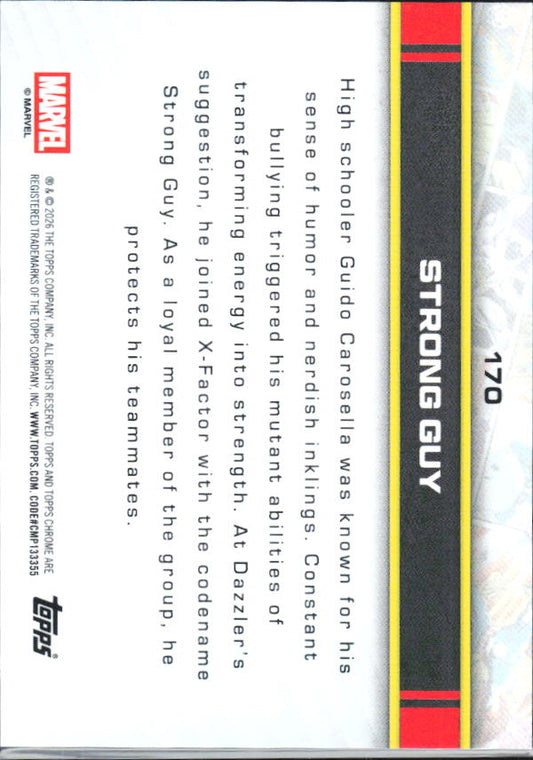 2026 Topps Chrome Marvel Comics #170 Strong Guy - baksida