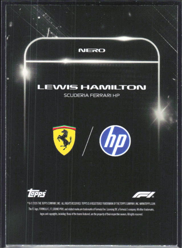 2026 Topps Formula 1 Lights Out Nero Lewis Hamilton - baksida