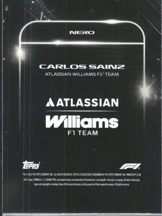 2026 Topps Formula 1 Lights Out Nero Carlos Sainz - baksida