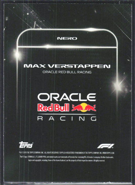2026 Topps Formula 1 Lights Out Nero Max Verstappen - baksida
