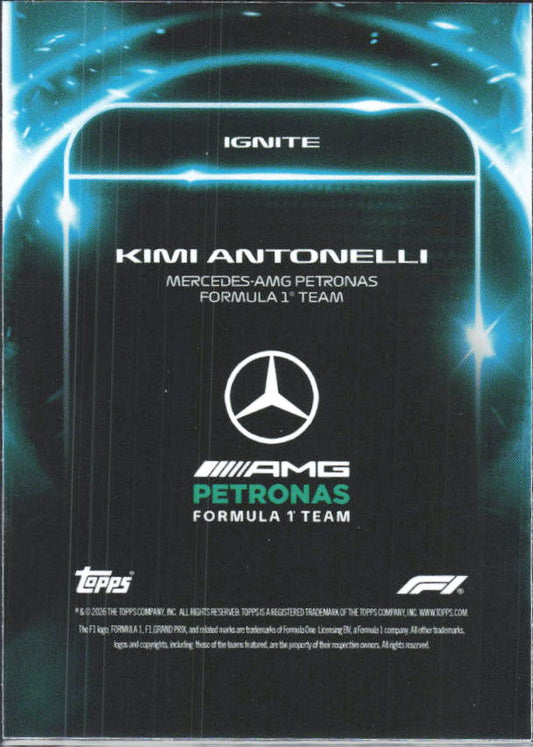2026 Topps Formula 1 Lights Out Ignite Kimi Antonelli - baksida