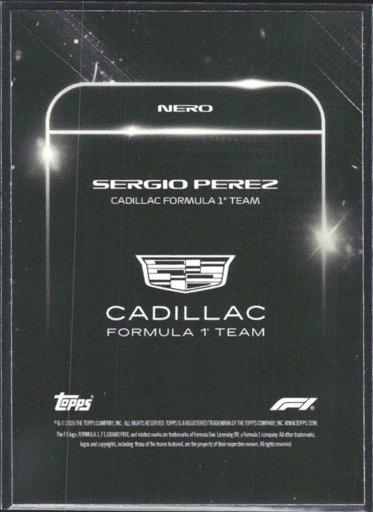 2026 Topps Formula 1 Lights Out Nero Sergio Perez - baksida