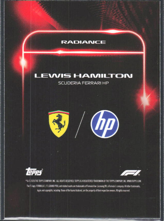 2026 Topps Formula 1 Lights Out Radiance Lewis Hamilton - baksida
